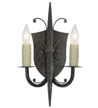 2nd Avenue Designs White 115640 - 11" Wide Shield 2 Light Wall Sconce