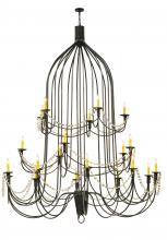 2nd Avenue Designs White 149323 - 72"W Bell 20 LT Three Tier Chandelier