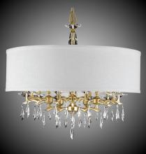 American Brass & Crystal CH5606-G-35S-ST-GL - 32 inch Kaya Drum Shade Chandelier