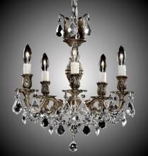 American Brass & Crystal CH9512-A-01G-PI - 5 Light Rosetta Chandelier