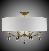 American Brass & Crystal FM5497-O-32G-ST-GL - 32 inch Kensington Empire Drum Shade Flush Mount