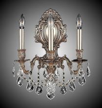 American Brass & Crystal WS9425-O-12G-ST - 3 Light Fleur-De-Lis Medium Wall Sconce