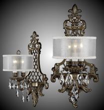 American Brass & Crystal WS9450-O-01G-ST-GL - 3 Light Shaded Lattice Wall Sconce