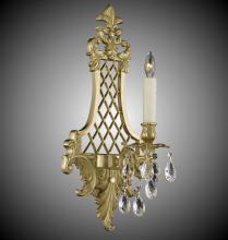 American Brass & Crystal WS9453-A-08G-ST - 1 Light Lattice Medium Wall Sconce