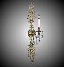 American Brass & Crystal WS9487-A-04G-PI - 1 Light Filigree Extended Top and Tail Wall Sconce