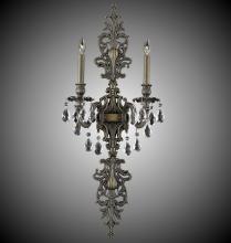 American Brass & Crystal WS9488-U-21S-ST - 2 Light Filigree Extended Top and Tail Wall Sconce