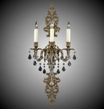 American Brass & Crystal WS9489-O-08G-PI - 3 Light Filigree Extended Top and Tail Wall Sconce