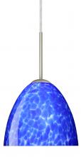 Besa Lighting 1BT-757286-MED-SN - Besa Sasha Pendant Satin Nickel Blue Cloud 1x50W B10 Med