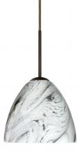 Besa Lighting 1BT-7572MG-LED-BR - Besa Sasha LED Pendant 1Bt Marble Grigio Bronze 1x9W LED