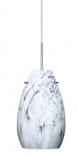 Besa Lighting 1JC-4126MG-LED-SN - Besa Pera 9 LED Pendant Marble Grigio Satin Nickel 1x9W LED