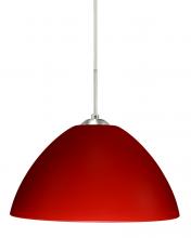 Besa Lighting 1JC-420131-LED-SN - Besa Tessa LED Pendant Red Matte Satin Nickel 1x9W LED