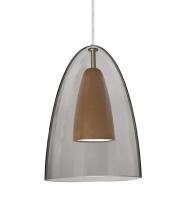 Besa Lighting 1JC-DANOSMMD-LED-SN - Besa, Dano Cord Pendant, Smoke/Medium, Satin Nickel Finish, 1x9W LED