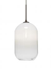 Besa Lighting 1JC-OMEGA12WH-BR - Besa, Omega 12 Cord Pendant,White/Clear, Bronze Finish, 1x60W Medium Base