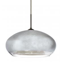 Besa Lighting 1JT-4345SF-BR - Besa Brio 14 Pendant Bronze Silver Foil 1x75W Medium Base