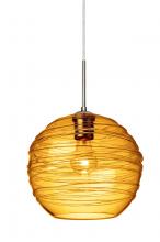 Besa Lighting 1JT-462782-SN - Besa Wave 10 Pendant Satin Nickel Amber 1x60W Medium Base