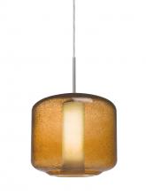 Besa Lighting 1JT-NILES10AO-SN - Besa Niles 10 Pendant, Amber Bubble/Opal, Satin Nickel Finish, 1x60W Medium Base T10