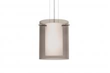 Besa Lighting 1KG-S00607-LED-SN - Besa Pendant Pahu 8 Satin Nickel Transparent Smoke/Opal 1x11W LED