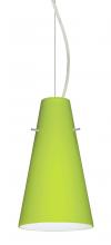 Besa Lighting 1KX-412435-SN - Besa Cierro Cable Pendant Chartreuse Satin Nickel 1x100W Medium Base