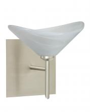 Besa Lighting 1SW-191352-SN-SQ - Besa Wall With SQ Canopy Hoppi Satin Nickel Marble 1x40W G9