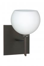 Besa Lighting 1SW-565807-BR-SQ - Besa Wall With SQ Canopy Palla 5 Bronze Opal Matte 1x40W G9