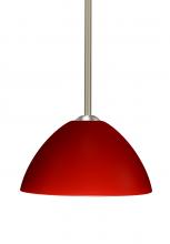 Besa Lighting 1TT-420131-SN - Besa Tessa Stem Pendant Satin Nickel Red Matte 1x75W Medium Base