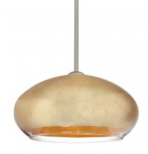 Besa Lighting 1TT-4345GF-SN - Besa Brio 14 Stem Pendant Satin Nickel Gold Foil 1x75W Medium Base