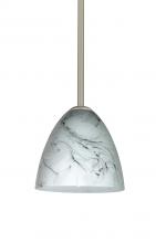 Besa Lighting 1TT-4470MG-SN - Besa Vila Stem Pendant Satin Nickel Marble Grigio 1x60W Medium Base