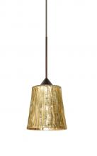 Besa Lighting 1XC-5125GF-BR - Besa Pendant Nico 4 Bronze Stone Gold Foil 1x35W Halogen