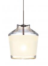 Besa Lighting 1XC-PIC6WH-BR - Besa Pendant Pica 6 Bronze White Sand 1x50W Halogen