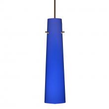 Besa Lighting 1XT-5674CM-BR-DIM010 - Besa Camino Pendant Bronze Cobalt Blue Matte 1x50W Halogen, 0-10V Dimming