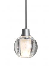 Besa Lighting 1XT-BOCA3BB-LED-SN - Besa, Boca 3 Cord Pendant, Clear Bubble, Satin Nickel Finish, 1x3W LED