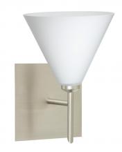 Besa Lighting 1SW-512107-SN-SQ - Besa Wall With Sq Canopy Kani Satin Nickel Opal Matte 1x40W G9