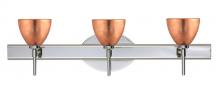 Besa Lighting 3SW-1758CF-CR - Besa Divi Wall 3SW Copper Foil Chrome 3x40W G9