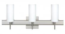 Besa Lighting 3SW-440307-SN-SQ - Besa Wall With SQ Canopy Copa 3 Satin Nickel Opal Matte 3x40W G9