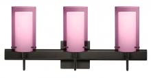 Besa Lighting 3SW-A44007-BR-SQ - Besa Pahu 4 Wall With SQ Canopy 3SW Transparent Amethyst/Opal Bronze 3x40W G9