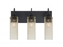 Besa Lighting 3WG-JUNI10GD-BK - Besa Juni 10 Vanity, Gold Bubble, Black Finish, 3x60W Medium Base