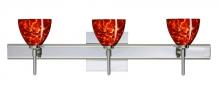 Besa Lighting 3SW-185841-CR-SQ - Besa Divi Wall With Sq Canopy 3SW Garnet Chrome 3x40W G9