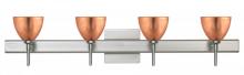 Besa Lighting 4SW-1758CF-SN-SQ - Besa Divi Wall With SQ Canopy 4SW Copper Foil Satin Nickel 4x40W G9