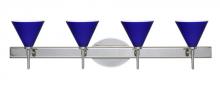 Besa Lighting 4SW-5121CM-CR - Besa Wall Kani Chrome Cobalt Blue Matte 4x40W G9