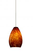 Besa Lighting RXP-171318-SN - Besa Pendant Pera 6 Satin Nickel Amber Cloud 1x50W Halogen