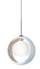 Besa Lighting RXP-4293SF-BR - Besa Pendant Pogo Bronze White/Inner Silver 1x35W Halogen