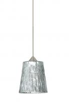 Besa Lighting RXP-5125SF-SN - Besa Pendant Nico 4 Satin Nickel Stone Silver Foil 1x35W Halogen