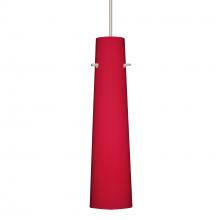 Besa Lighting RXP-5674RM-LED-SN-L - Besa Camino Pendant Satin Nickel Ruby Matte 1x50W Halogen, 15Ft. Cord