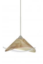 Besa Lighting X-181305-SN - Besa Pendant For Multport Canopy Hoppi Satin Nickel Mocha/Clear 1x50W Halogen