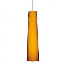 Besa Lighting X-567480-SN-277-DIM010 - Besa Camino Pendant for Multiport Canopy Satin Nickel Amber Matte 1x50W Halogen, 277V, 0-1