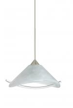 Besa Lighting XP-181304-SN - Besa Pendant Hoppi Satin Nickel Marble/Clear 1x50W Halogen