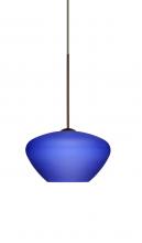 Besa Lighting XP-541087-BR - Besa Pendant Peri Bronze Blue Matte 1x50W Halogen