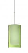 Besa Lighting XP-L44007-SN - Besa Pendant Pahu 4 Satin Nickel Transparent Olive/Opal 1x35W Halogen