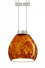 Besa Lighting 1XA-560518-SN - Besa Pendant Tay Tay Satin Nickel Amber Cloud 1x50W Halogen