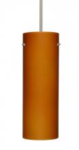 Besa Lighting 1TT-412880-SN - Besa Stem Pendant Tondo 18 Satin Nickel Amber Matte 1x150W A21